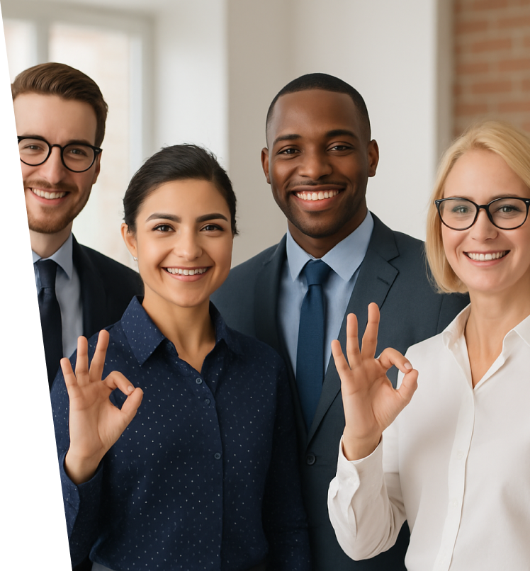 Grupo de profesionales sonriendo